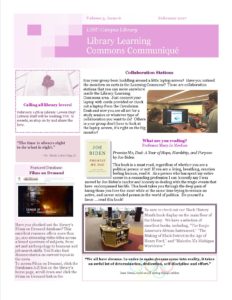 Library Learning Commons Communique newsletter