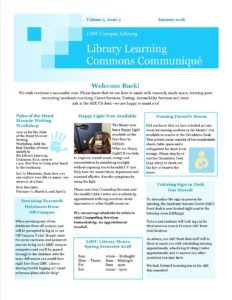 January Library Learning Commons Communique newsletter