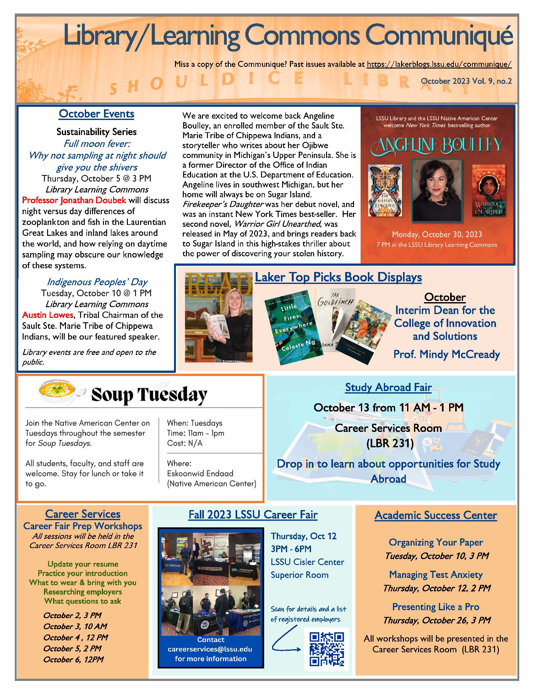 Library newsletter with events and information