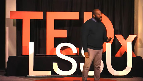 Image of James Wilkerson speaking at TEDxLSSU: Identity
